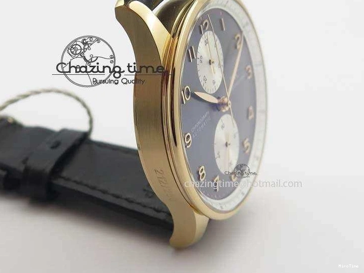 MIROTIME 0324 Portuguese Chrono RG IW371433 Jackie Chan ZF 1:1 Best Edition Gray Dial On Black Leather Strap A7750 V WrinkleFree 7273